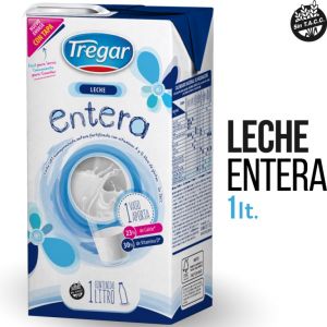 Leche Entera Larga Vida Tregar Pack (12 x 1 Lt) UNIDAD